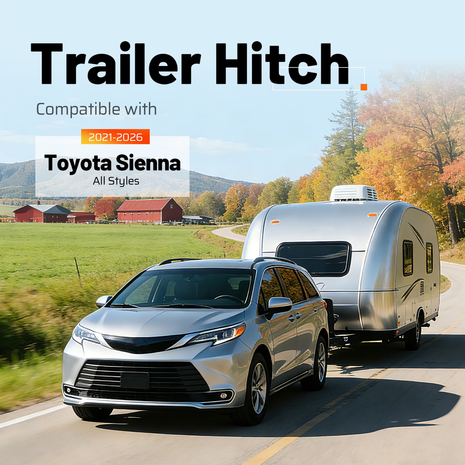 For Toyota Sienna All Styles 2021-2026 Class 3 Bumper Trailer Hitch 2" Receiver