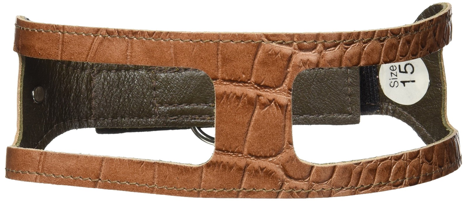 ChokeFree Pet Shoulder Collar 15" Croco Mocha Gentle Control Adjustable Durable