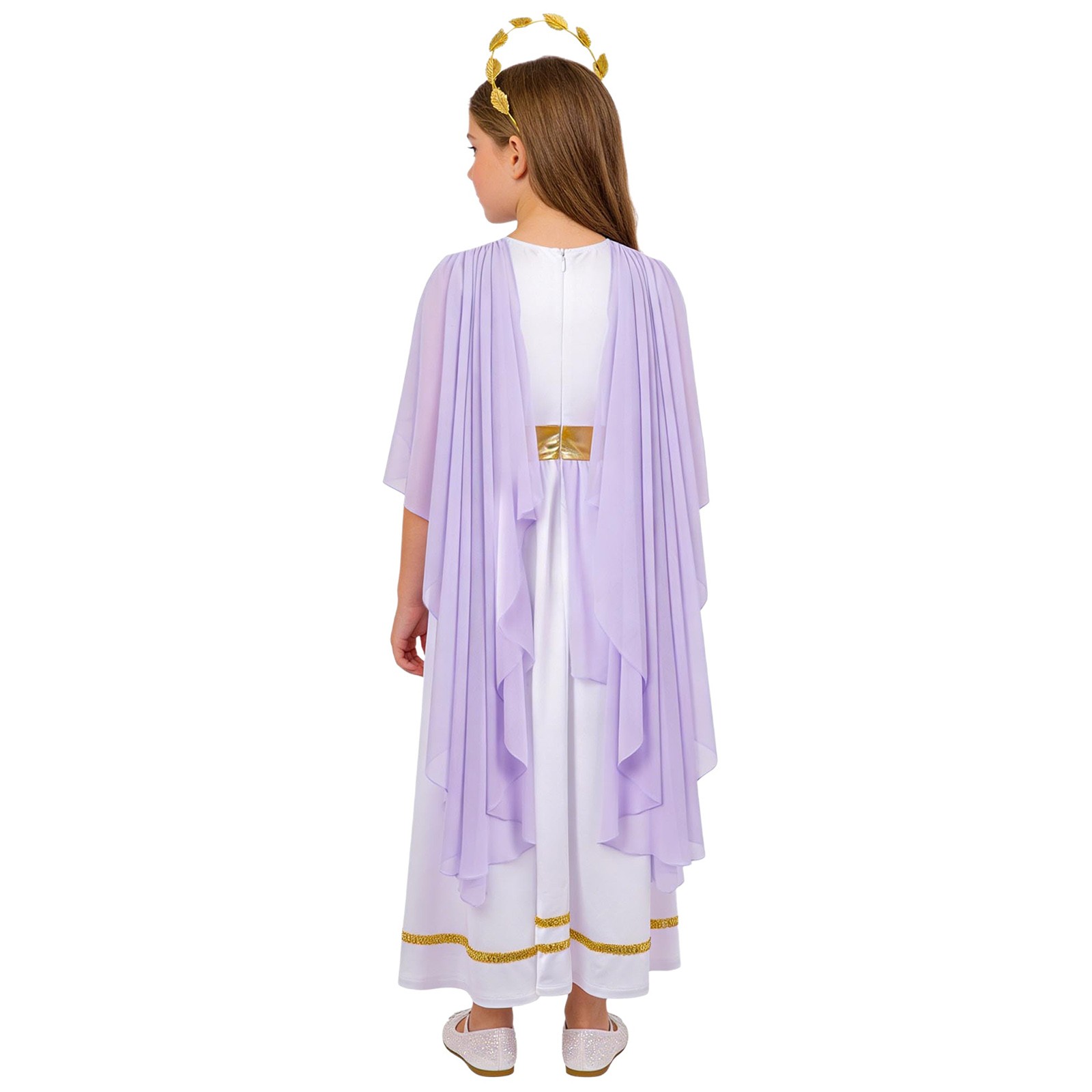 Girls Ancient Greek Toga Costume Halloween Cosplay Flowy Rome Grecian Princess