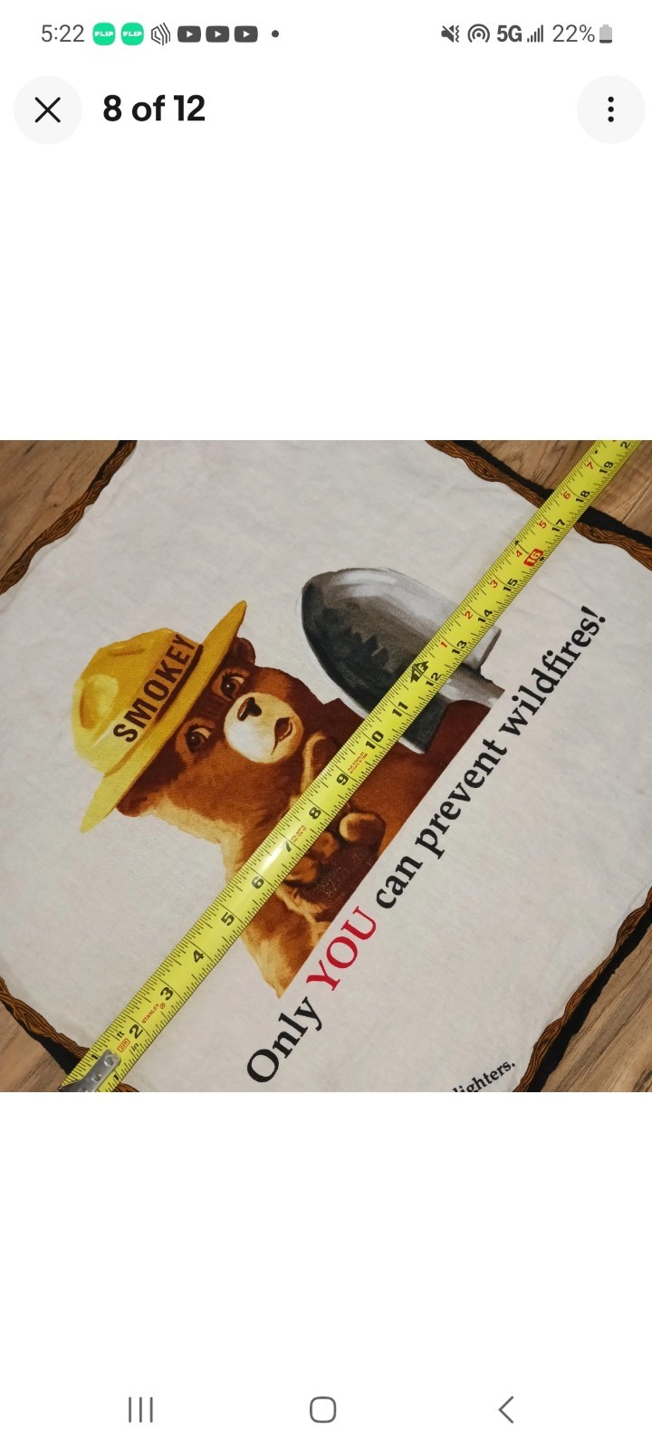 Smokey The Bear Vintage Bandana Scarf Handkerchief Prevent Forrest Wildfires