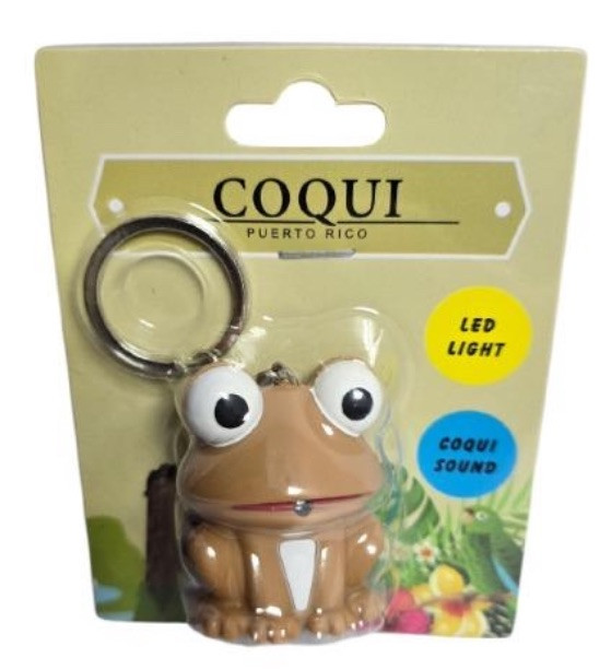 PUERTO RICO Frog Coqui Key Chain Sing and Light Up Beautiful Real Sound LOVE IT