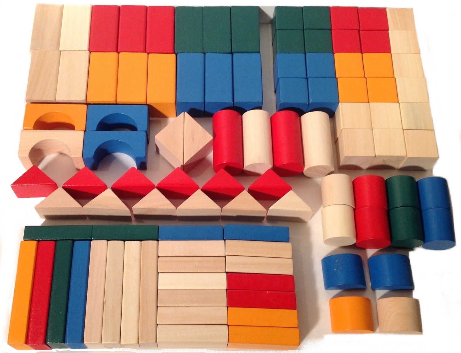 Wooden Shaped Blocks Set 98pcs