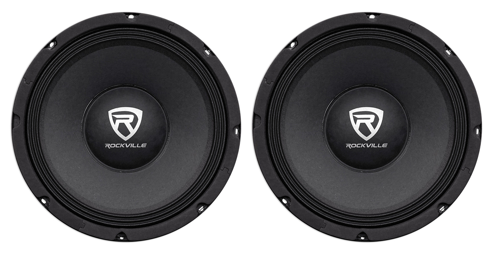 2) Rockville RM104PRO 10" 1200 Watt 4-Ohm SPL Car Midrange Mid-Bass Pro Speakers