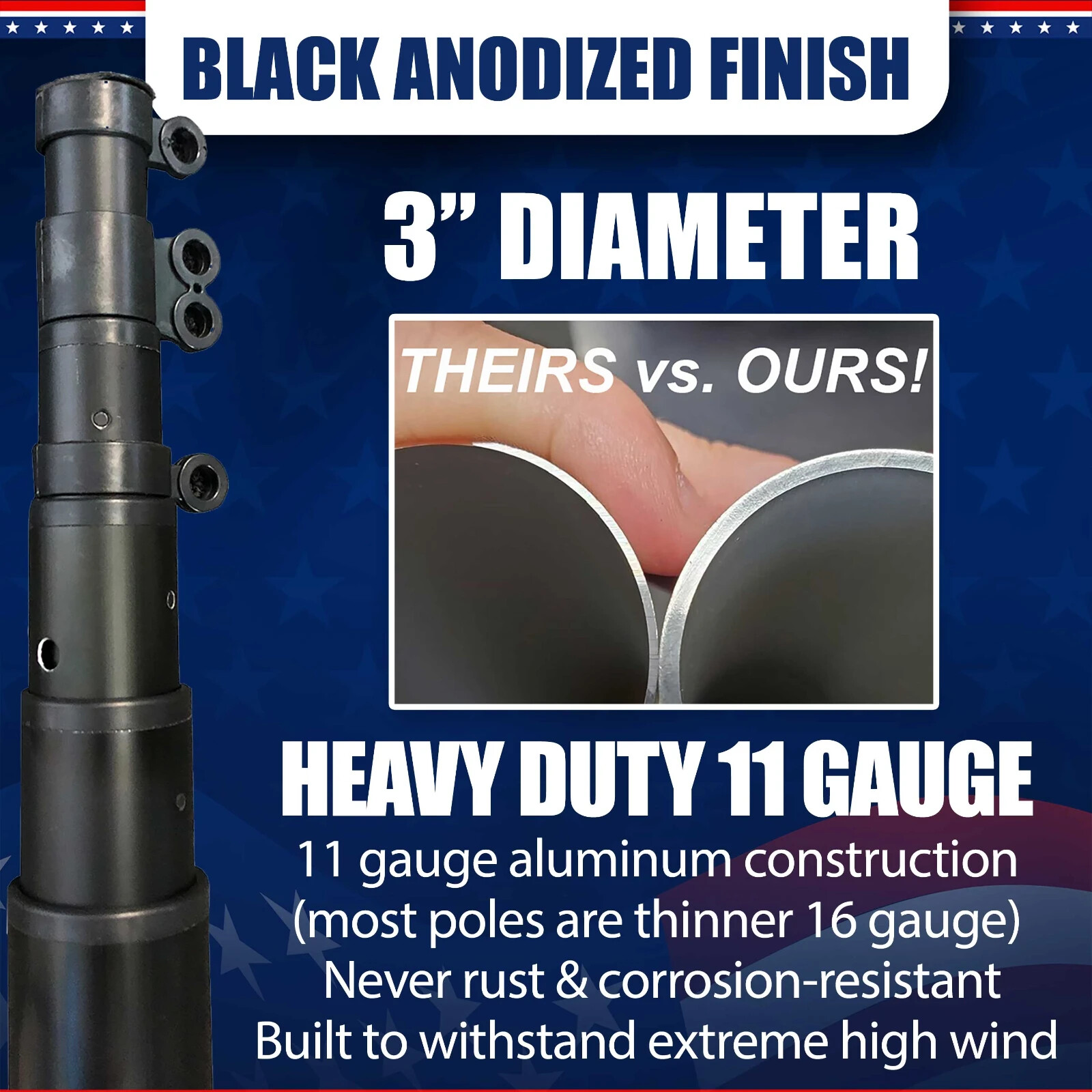 BUNDLE 20' or 25' TELESCOPING "FREEDOM EDITION" (POLE, LIGHT & FLASH COLLAR)