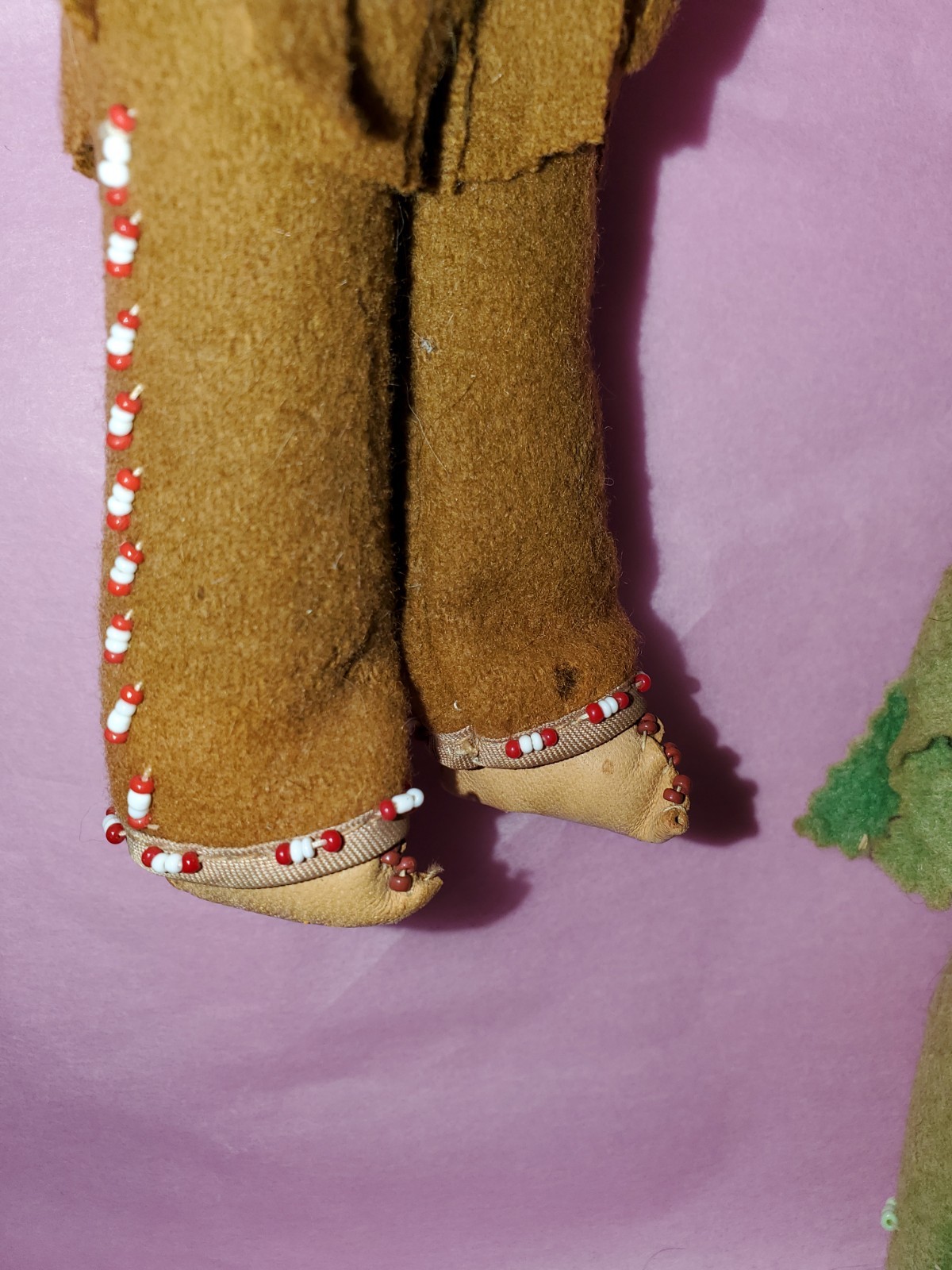 Iroquois Indian Cornhusk Doll Beaded Leather Authentic Native American Craft