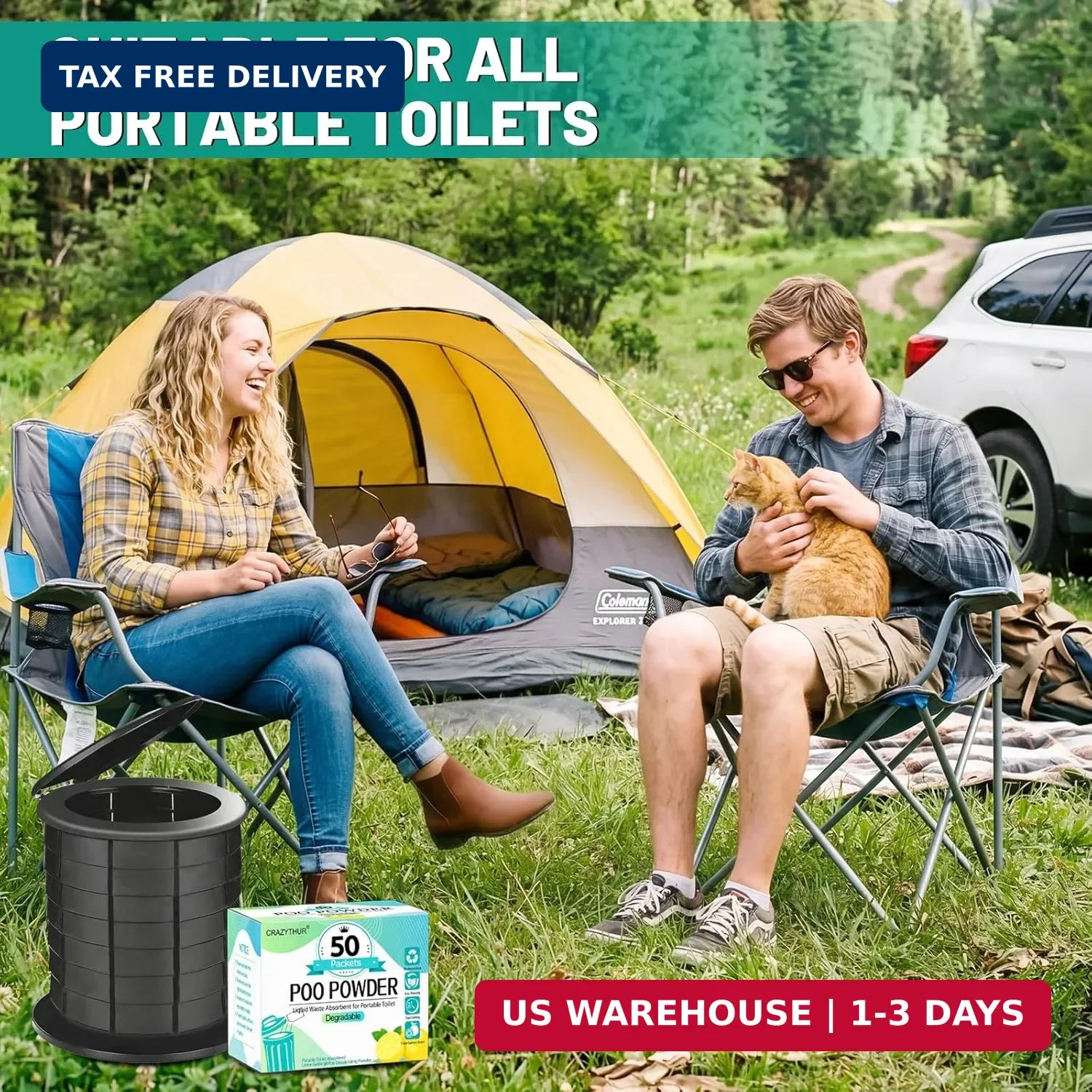 PortablePortable Toilet Gel, Poo Powder for Portable Toilet, Camping Toilet Gel,