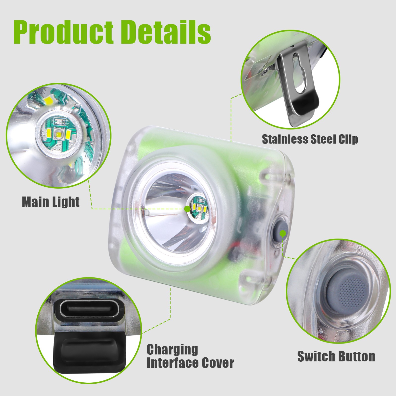 Superbright LED Rechargeable Hard Hat Waterproof Mining Light with Charger IP68