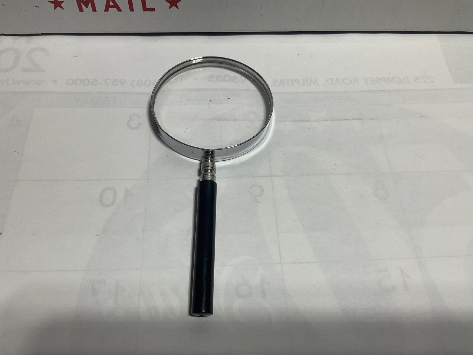 Vintage Magnifying Glass - Glass Lens Metal Frame - Made in Japan