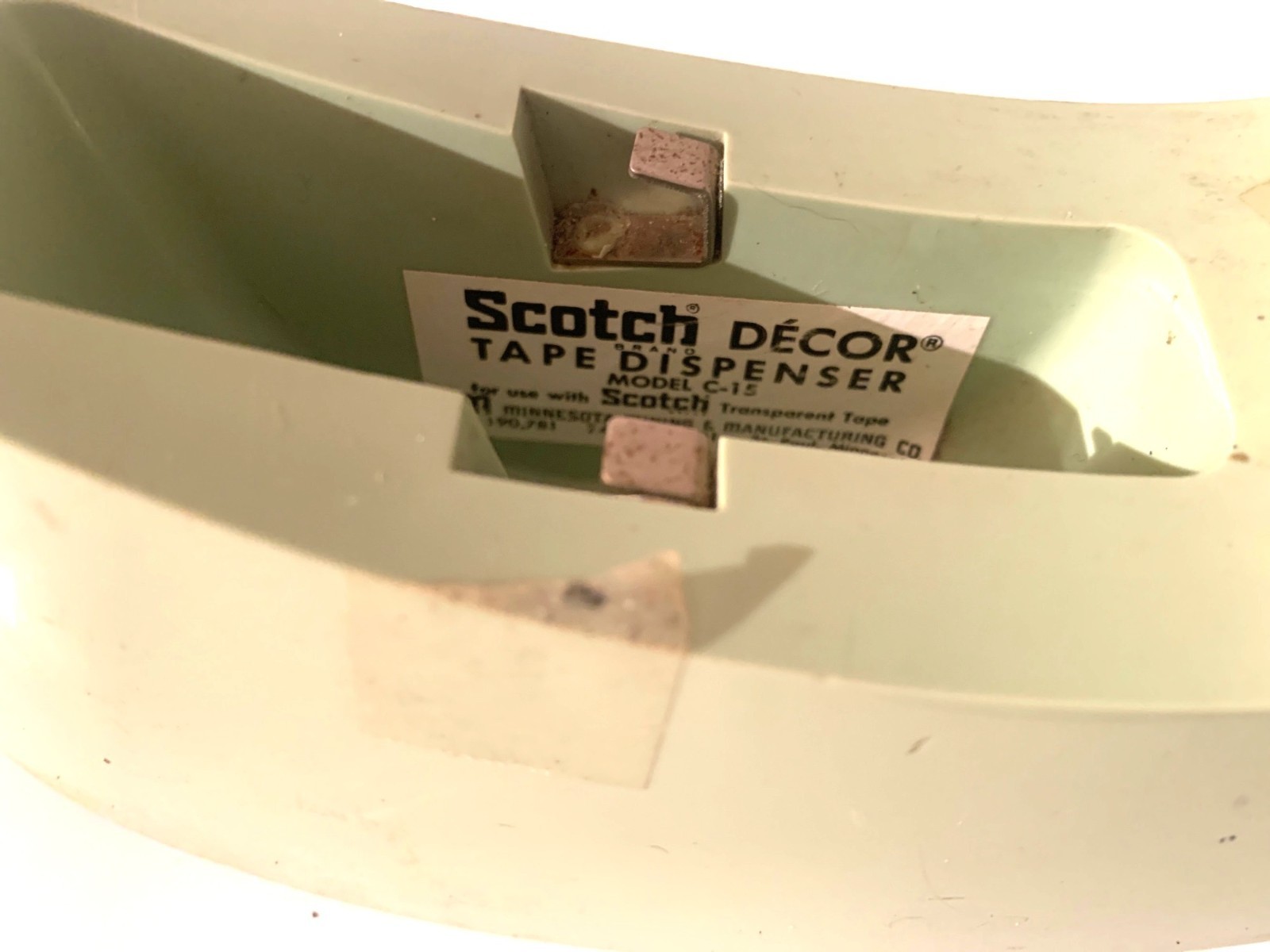MCM 3M SCOTCH DECOR TAPE DISPENSER MODEL C-15 MINT GREEN WEIGHTED 6 Inches Long