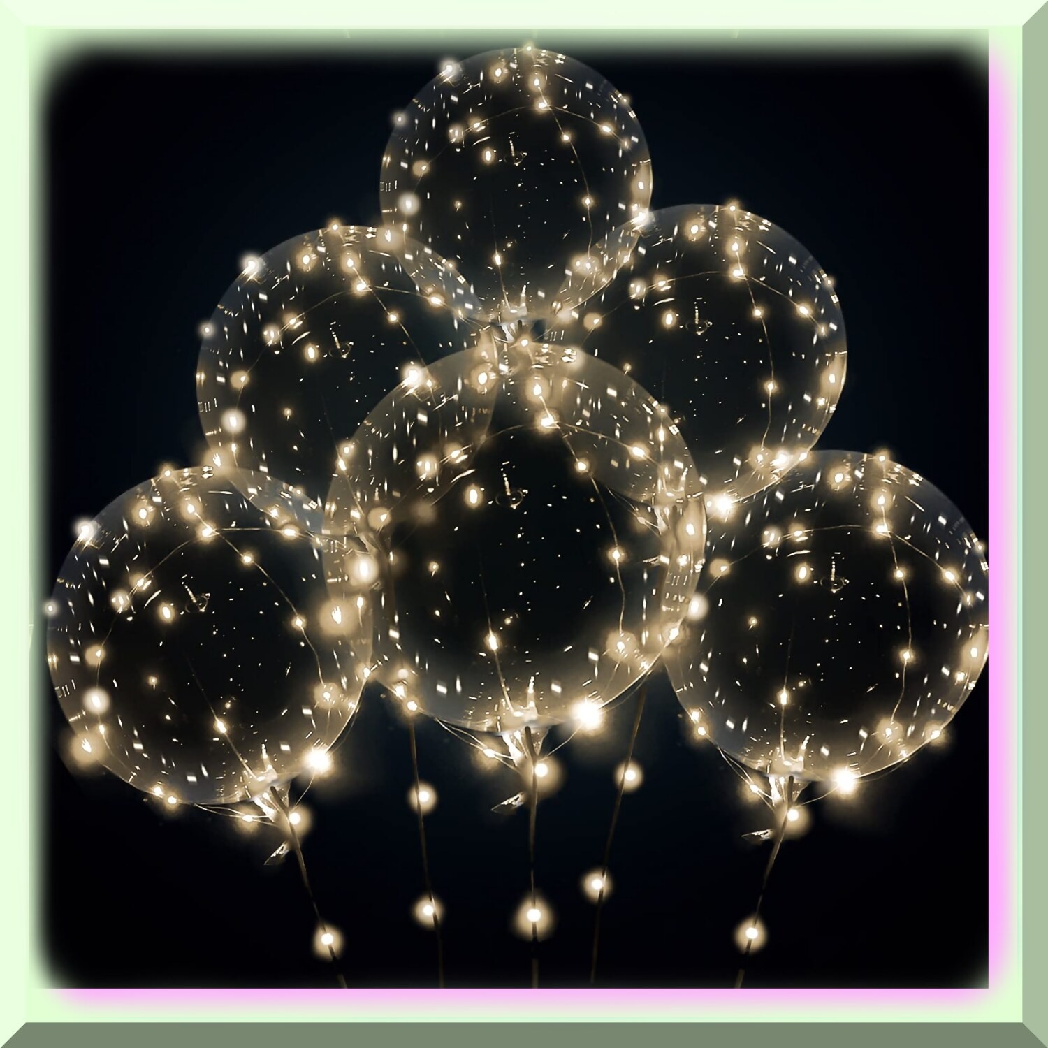 10 Warm White LED Balloons for Wedding Decor