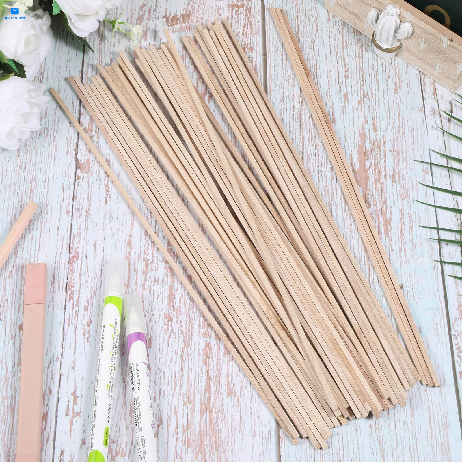 1/8" x 12" 50PCS Square Wooden Dowel Rods Small Wood brown