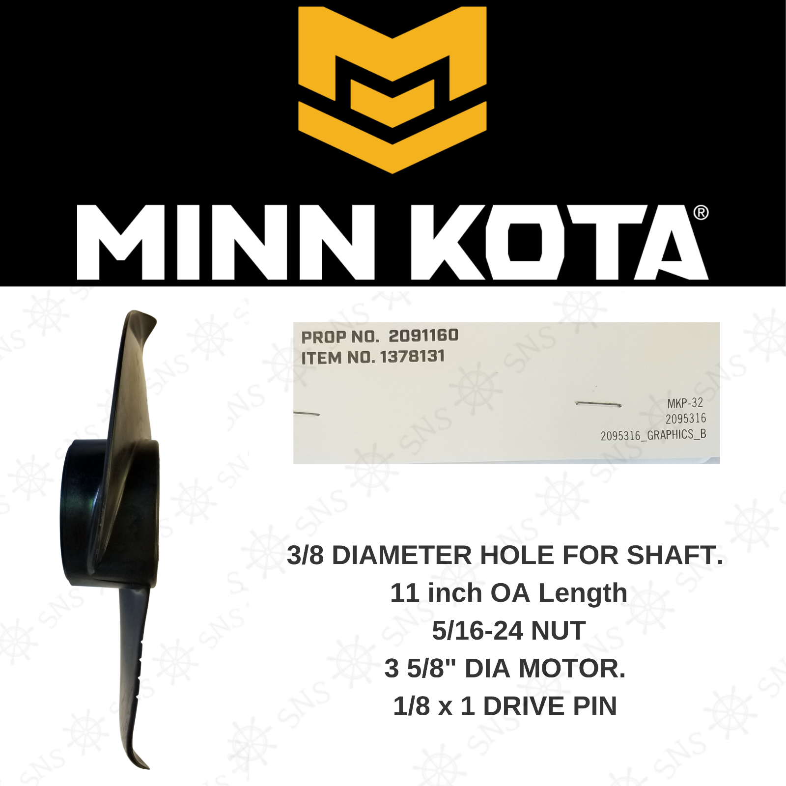 MINN KOTA MKP-32 NEW 2091160 1378131 1865017 GENUINE OEM PROP WEEDLESS WEDGE 2