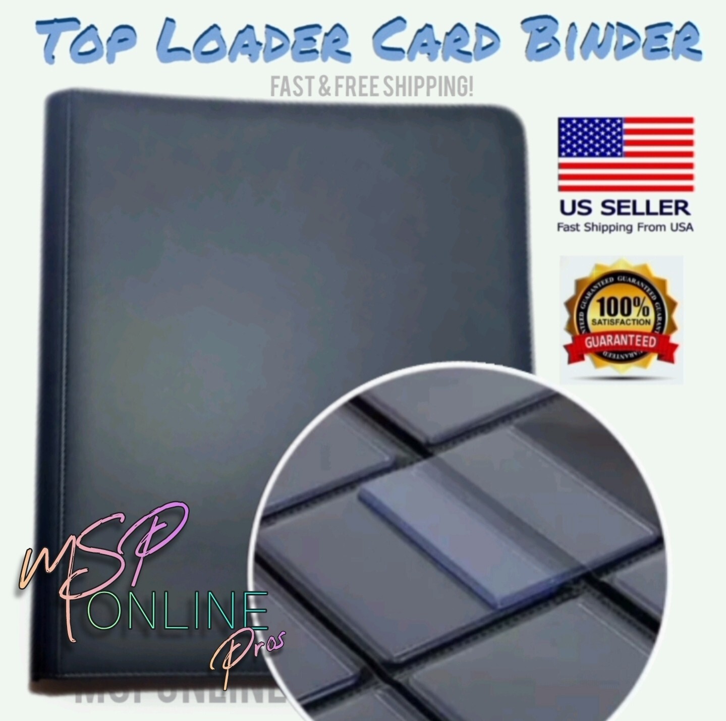 TopLoader Zipper Card Binder | Top Loader | 252 Cards | 9 Pocket | 14 Pages NEW