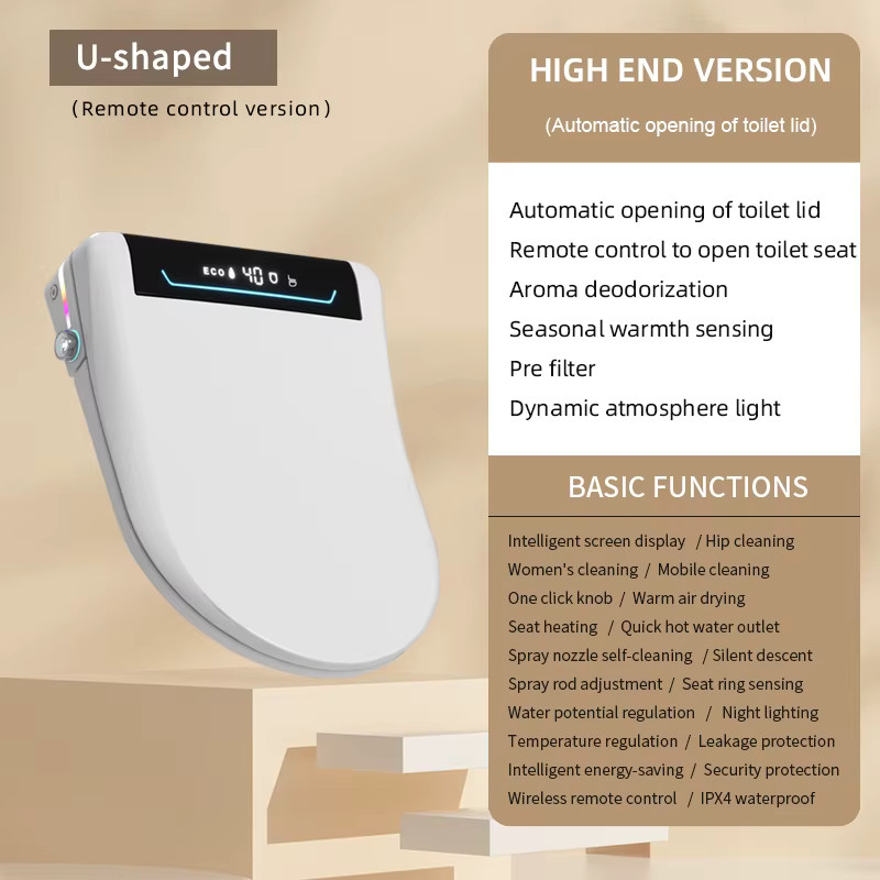 Electric Bidet Smart Toilet Seat- Elongated with Remote Control