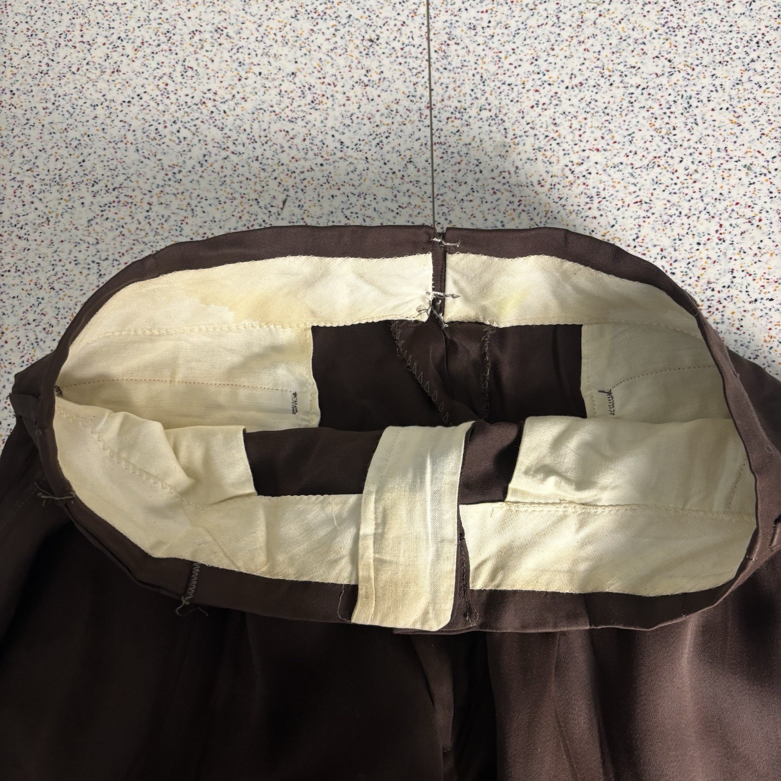 Vintage 1940s Men’s Brown Relaxed Fit Trouser Pants No Tags Large 34 36 Prentice