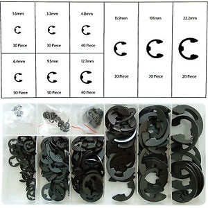 300Pc E-Clip Retainer Assortment