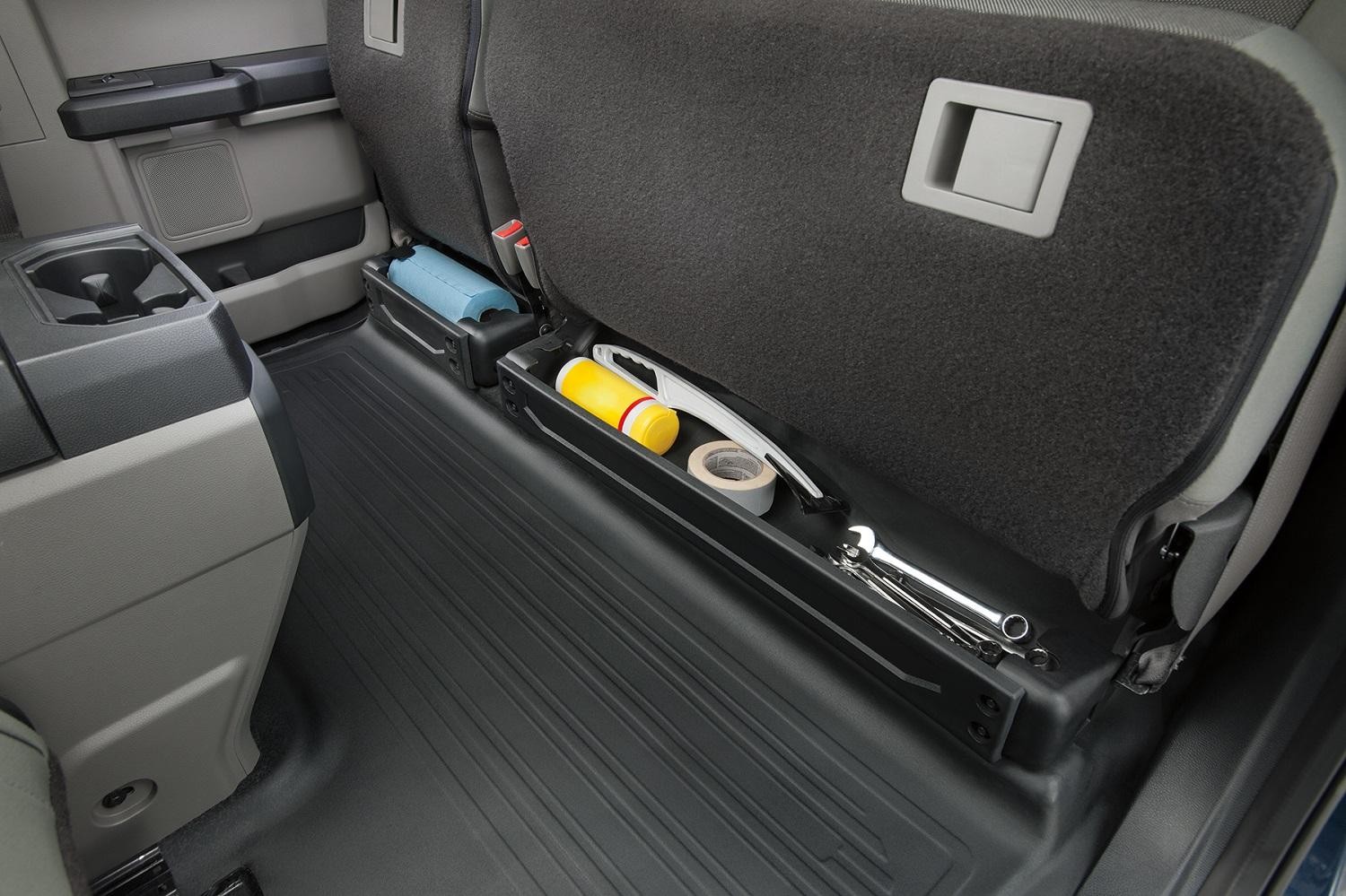 Ford F-150® 2015-2025 Truck Under Rear Seat Black Ebony Cargo Storage Organizer