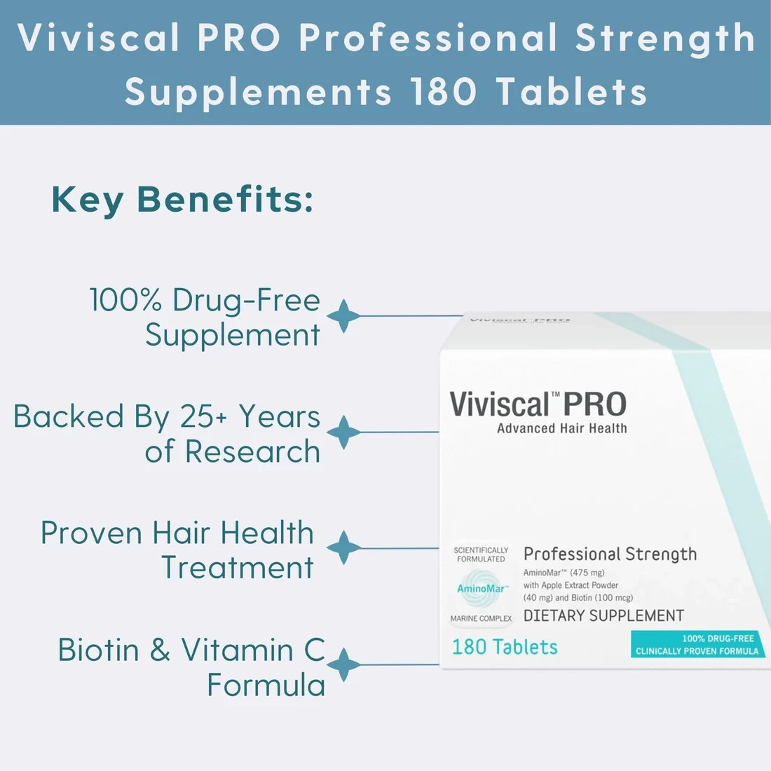 VIVISCAL PRO - Professional Hair Growth Tablets 180 Exp. 12/2027