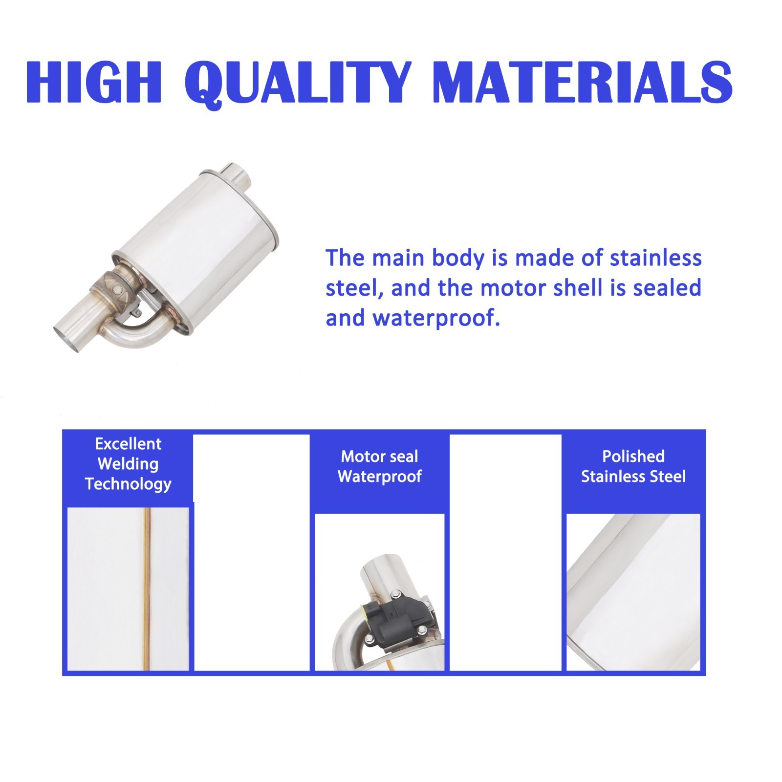 Universal Electronic Valved Exhaust Muffler 2.5"Single In/Out w/Valve Controller