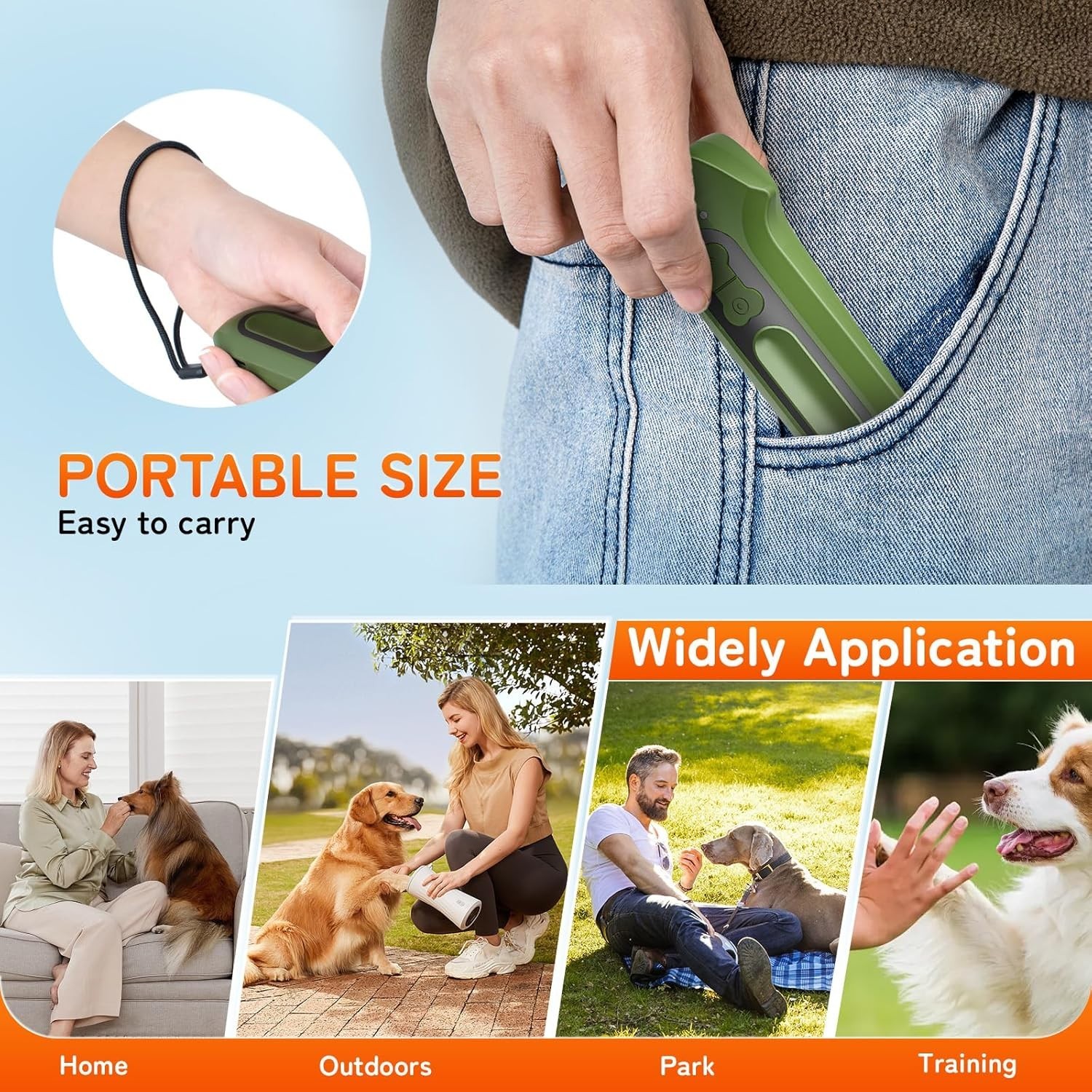 Dispositivo Ultrasonico Antiladridos Perros Portatil Entrenamiento Control 65FT