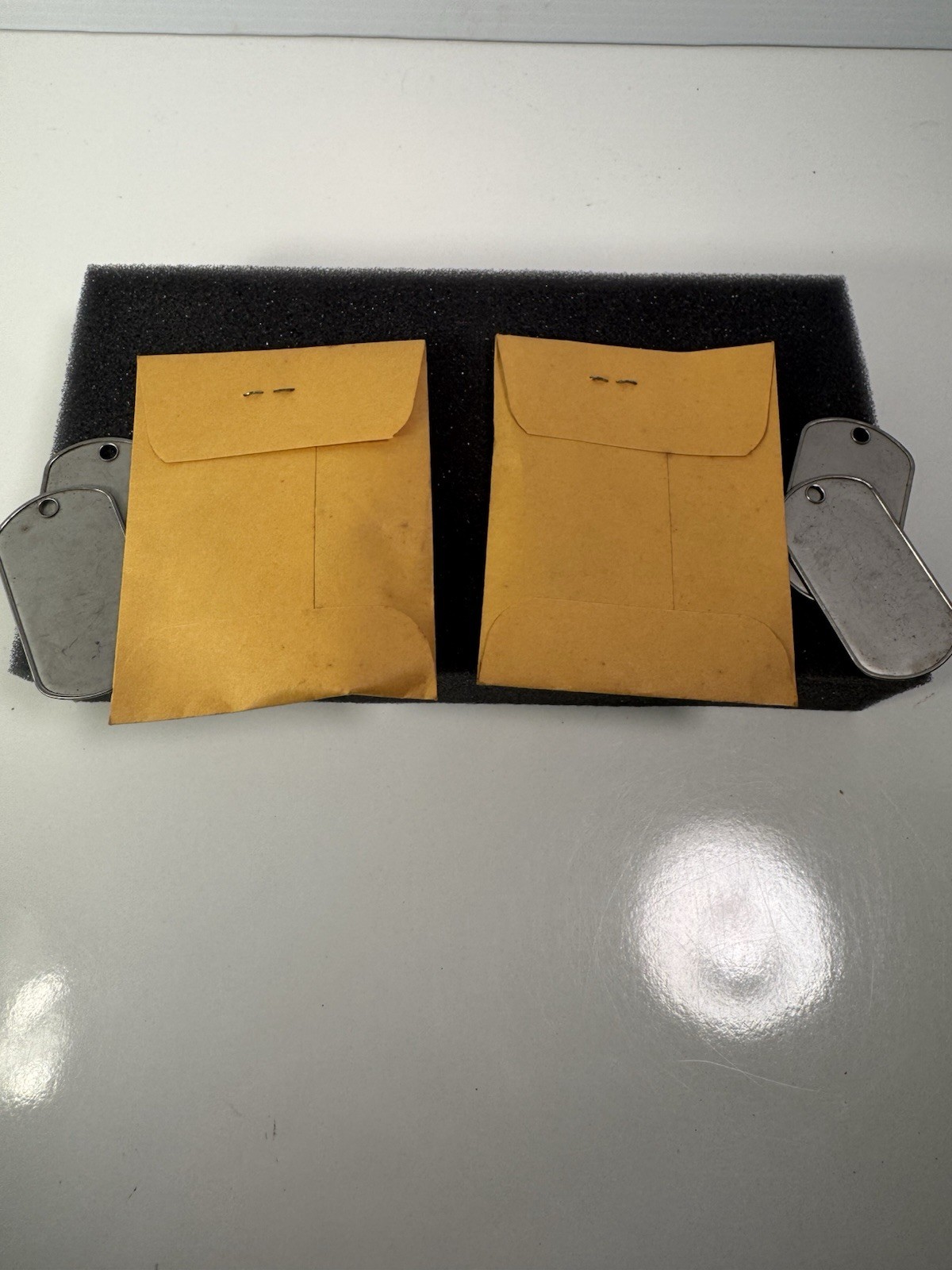 Vintage 1991 Unused Military Dog Tags Set of 2 New Unopened Chains In Package