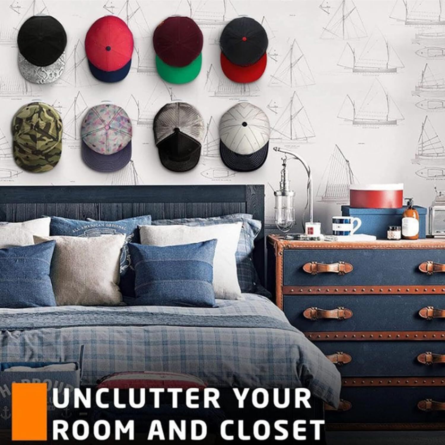 24pc Baseball Hat Rack Wall Mount Super Strong Hat Rack Display Hooks for Wall