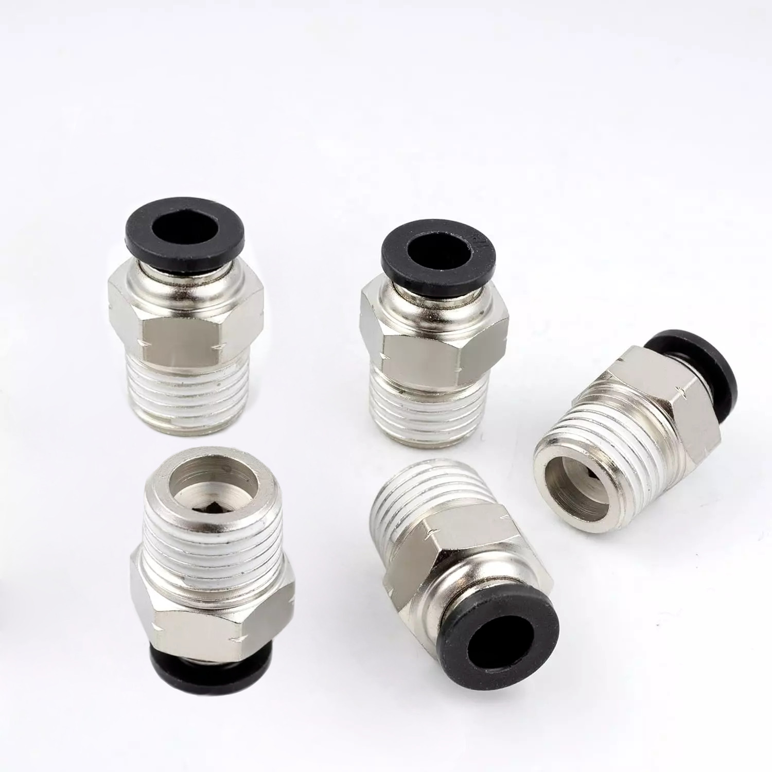 Nylon Air Line Kit 3/8'' OD 100ft Hose 1/4'' NPT Push to Connect Fittings 19Pcs