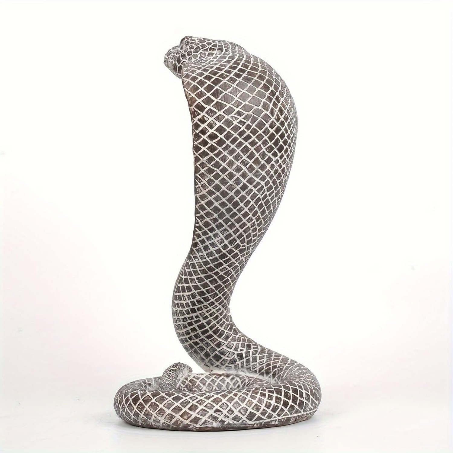Realistic King Cobra Snake Statue - Hand Painted Figurine Sculpture for Home ...