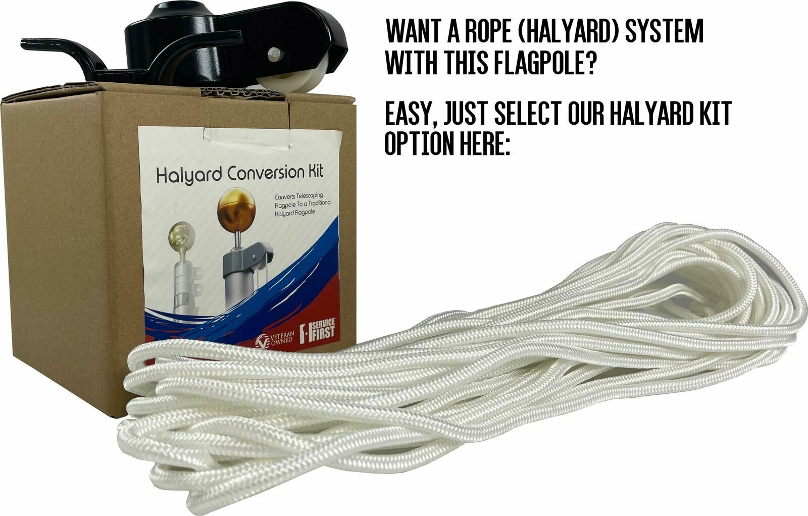 20' or 25' Delta Pin-Lock TELESCOPING Flag pole "Freedom Edition" (Black)