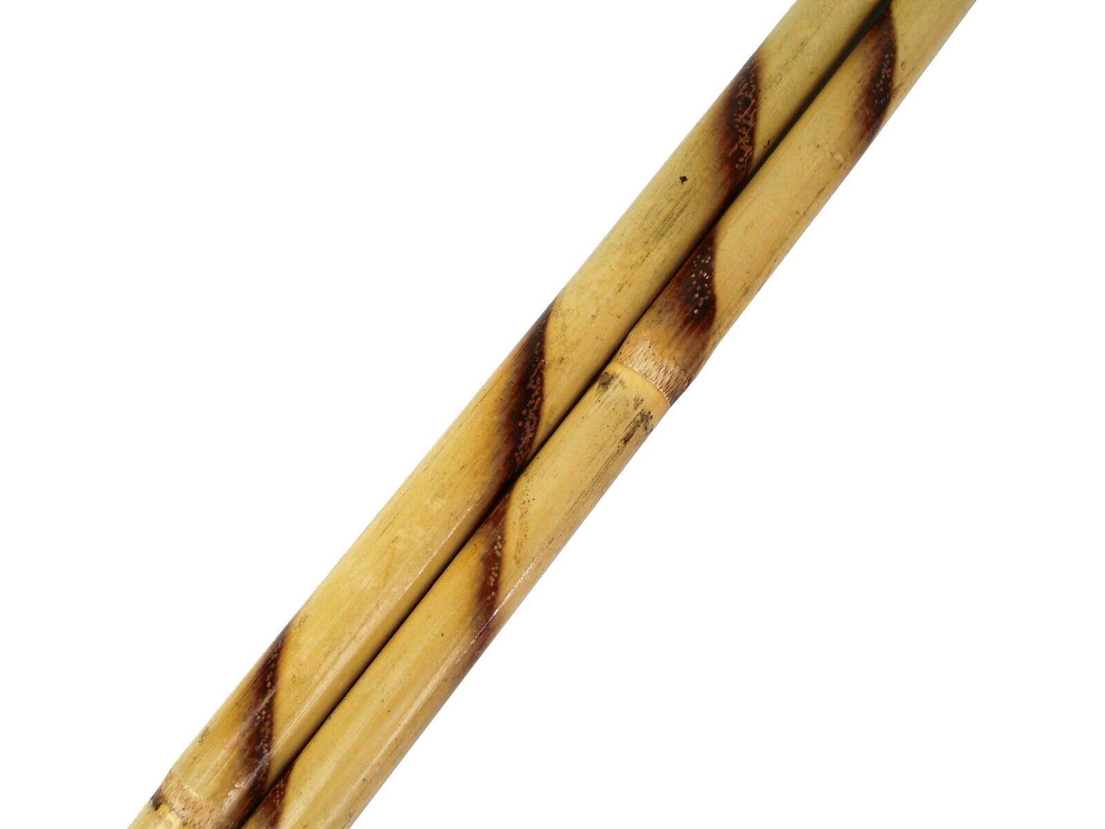 Escrima Sticks (Pair), Spiral 28" Multi-Node Rattan Kali Arnis Burnt with Skin