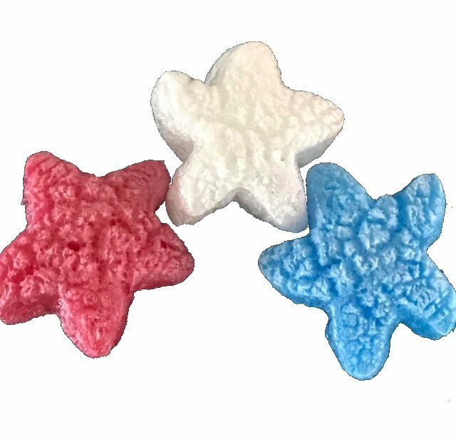 FunPak Packing Peanuts Red White Blue Stars 1.5 cu ft Compostable Biodegradable