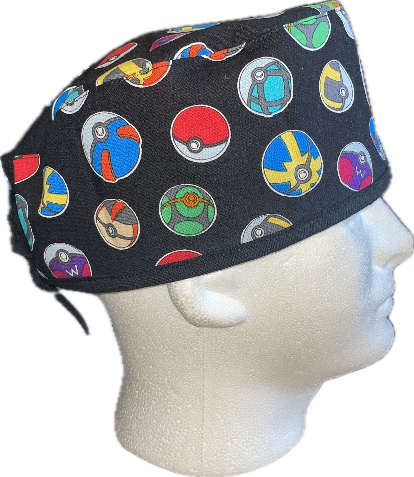 Pokémon Black Circles Scrub Hat Chemo Cap