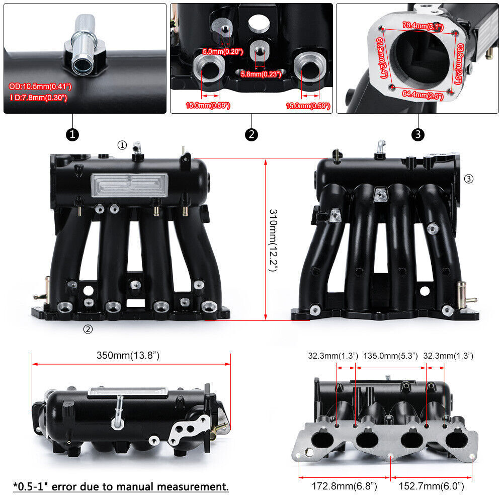 D15 D16 D Series Intake Manifold +70mm Throttle Body For Honda Civic CRX DEL SOL