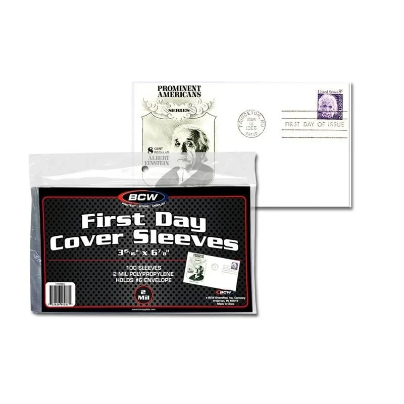 (300 - 3 Packs) BCW First Day Cover Sleeves 3-5/16" x 6-7/8" Holds a #6 Envelope