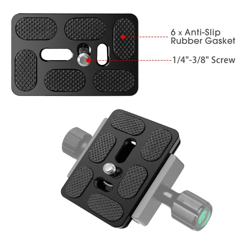 Manbily Pack Of 2 Tripod Head Quick Release Plates for Ball Head Tripod Adapter
