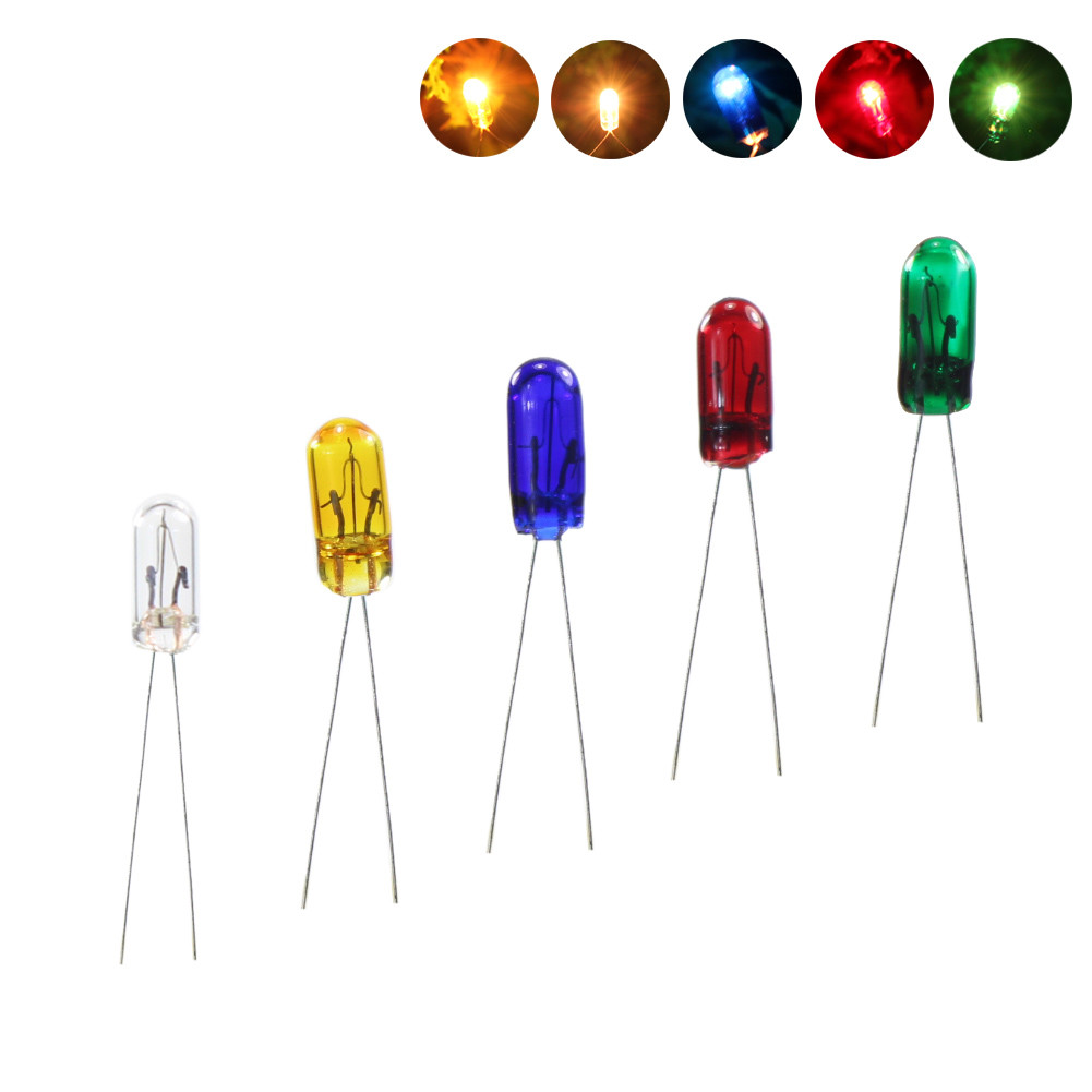 100pcs 3mm 12V Mini Grain of Wheat Bulbs 5 Mixed Colors R/Y/B/G/W MP02