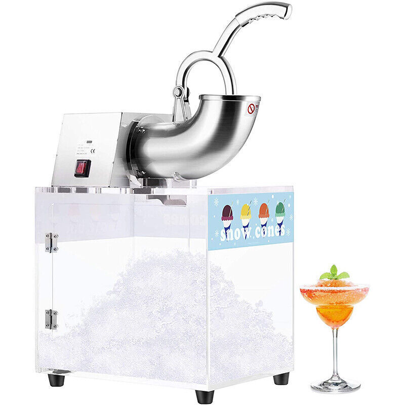 440lbs/h Electric Snow Cone Machine Ice Shaver Maker Shaving Crusher Dual Blades