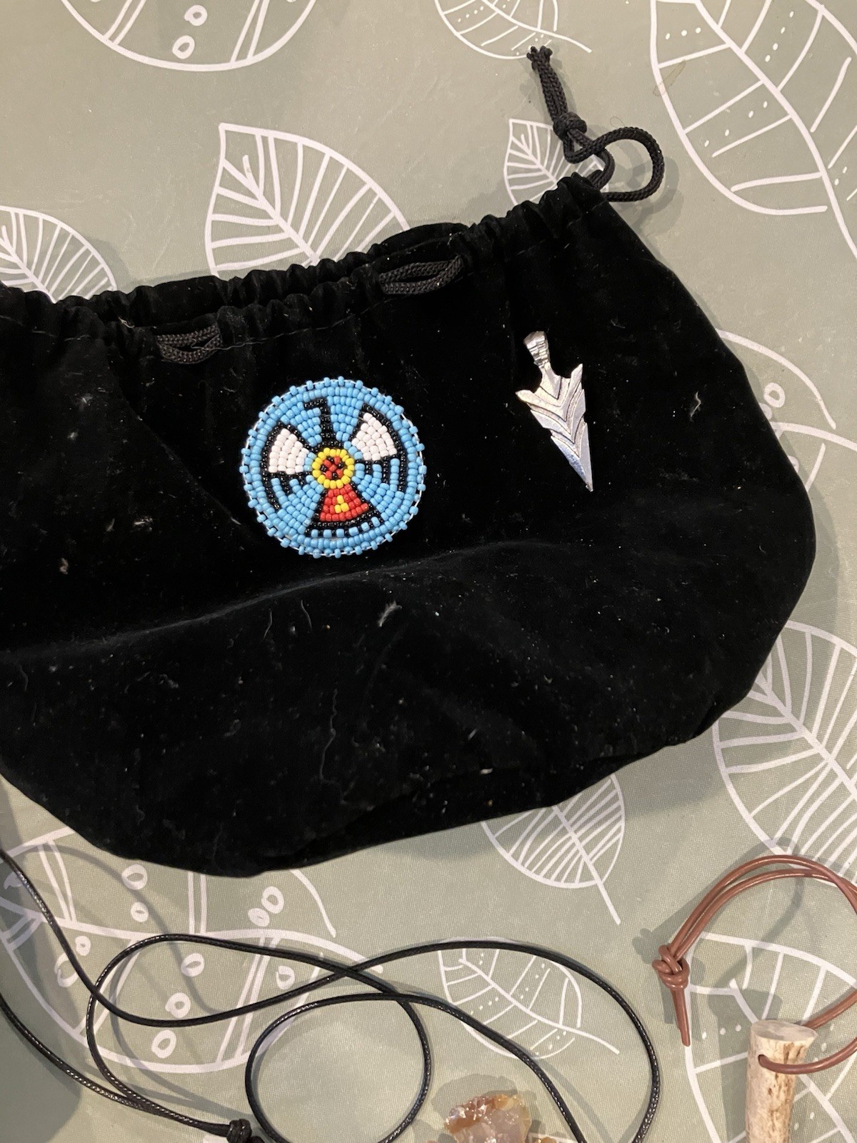 Flint Knapped Stone Arrowhead Blade W/ Antler Handle Knife 12.”inch & EXTRAS