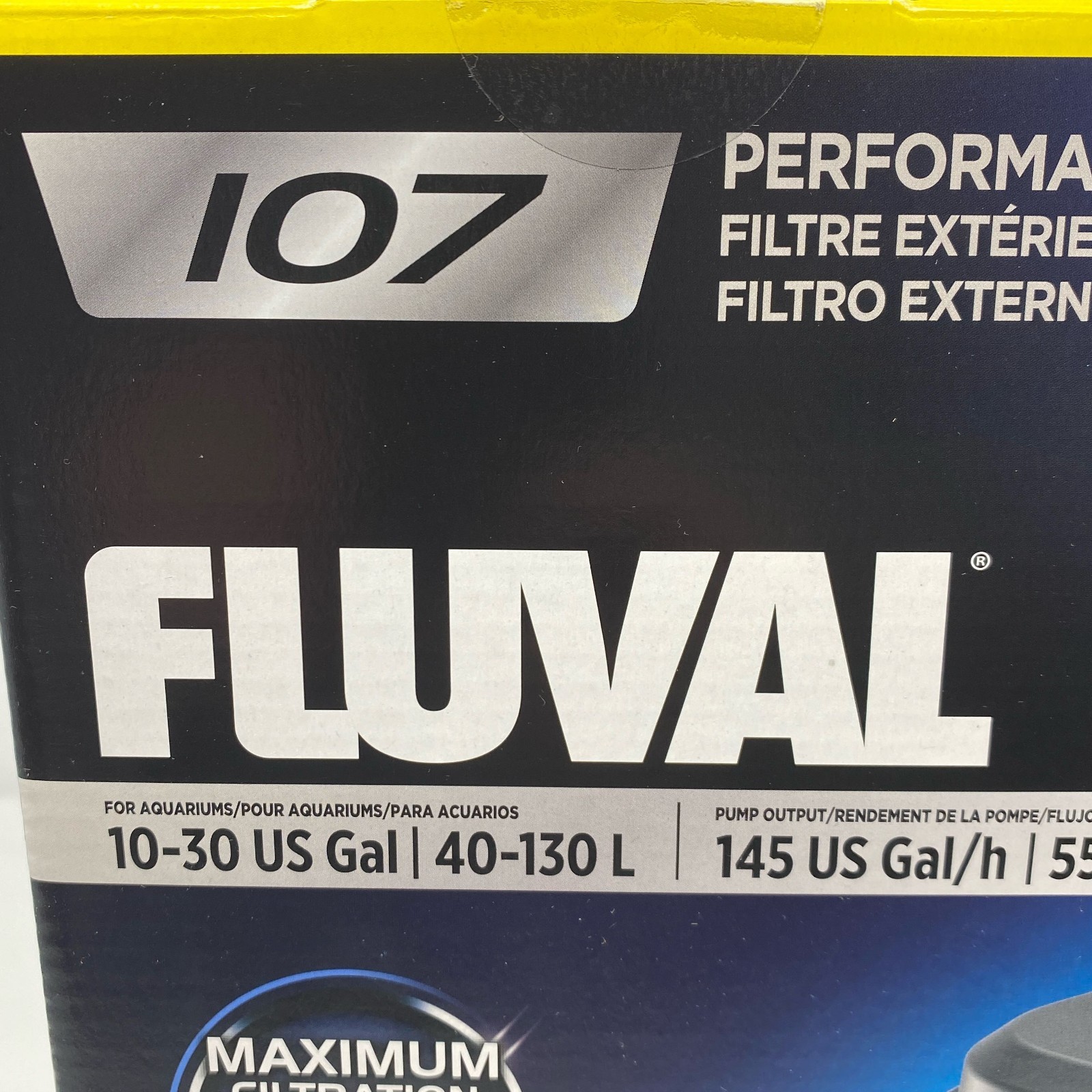 Fluval 107 Performance Canister Filter - Black - For 10-30 Gallon Aquariums