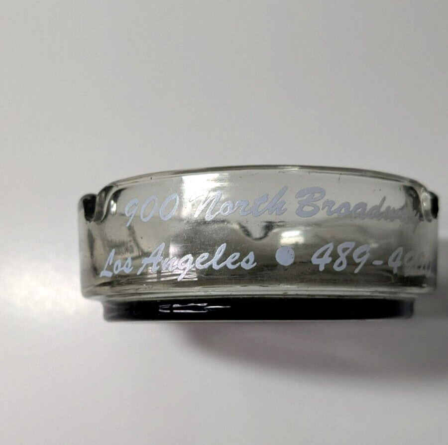 Vintage Little Joe’s Restaurant Round Glass Ashtray Gray Tone Los Angeles