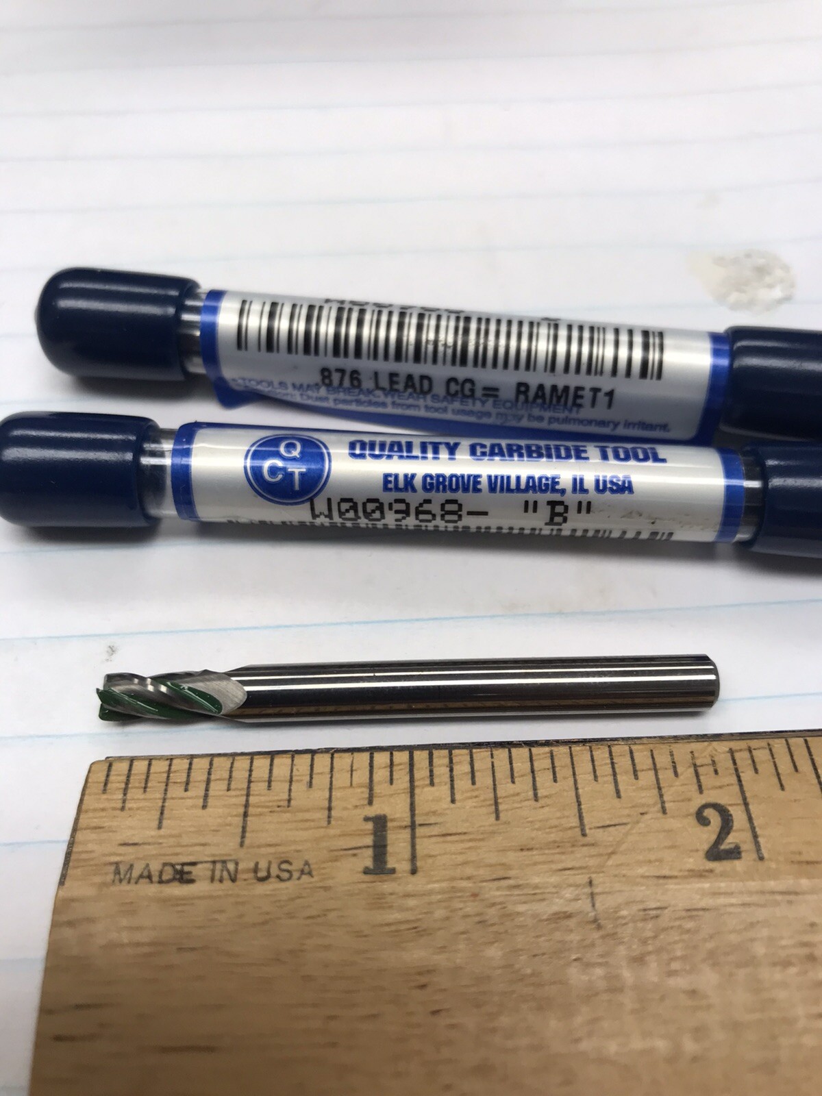 2 pcs.  5/32 4 FLUTE SE STUB CARBIDE CC END MILL W/.015 cr. USA (loc stk)