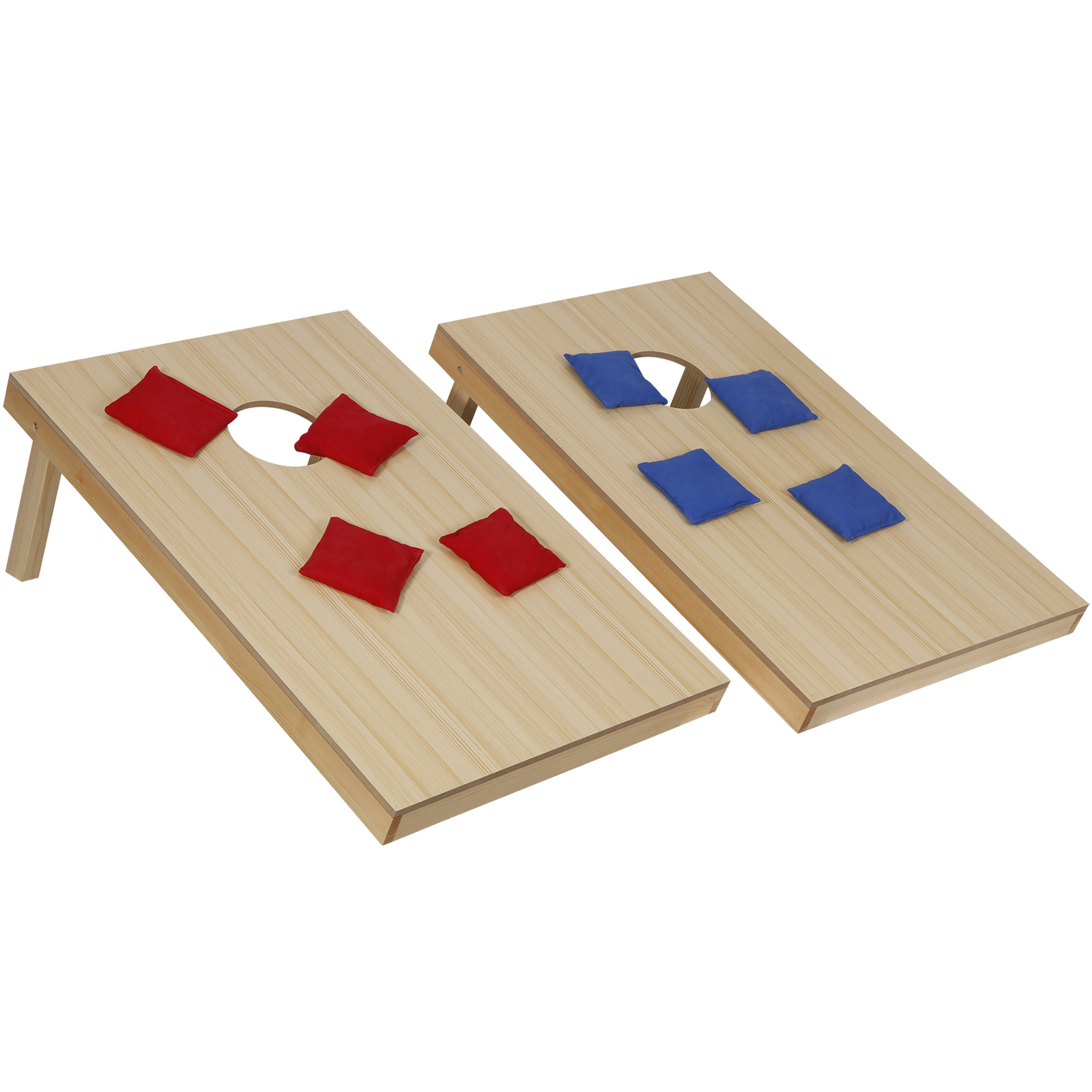 Cornhole Game Set 3x2FT Classic Size Wood Cornhole Boards 8 Bean Bags w/ Case