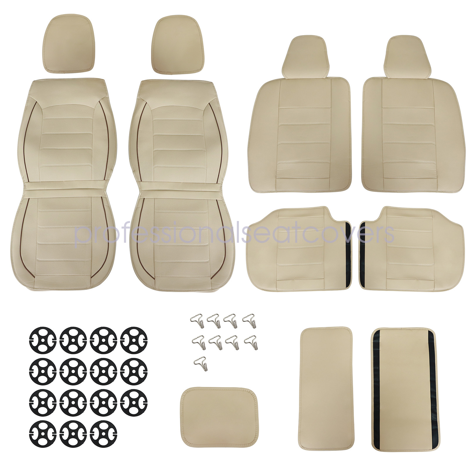 Fit For BMW Car Seat Cover Full Set PU Leather 5-Seats Front + Rear Protector US