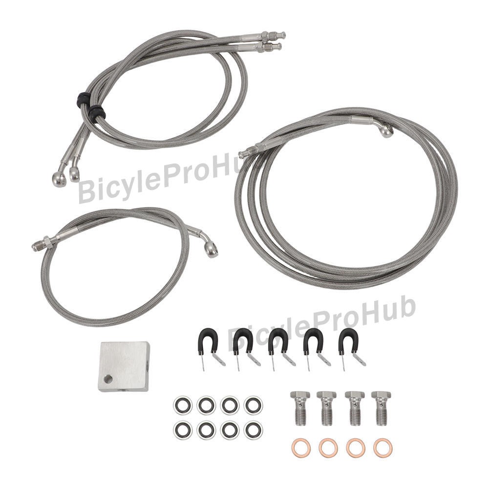 Front Braided Brake Hose Line Kit For Arctic Cat Thundercat 1000 2008 2009 2010