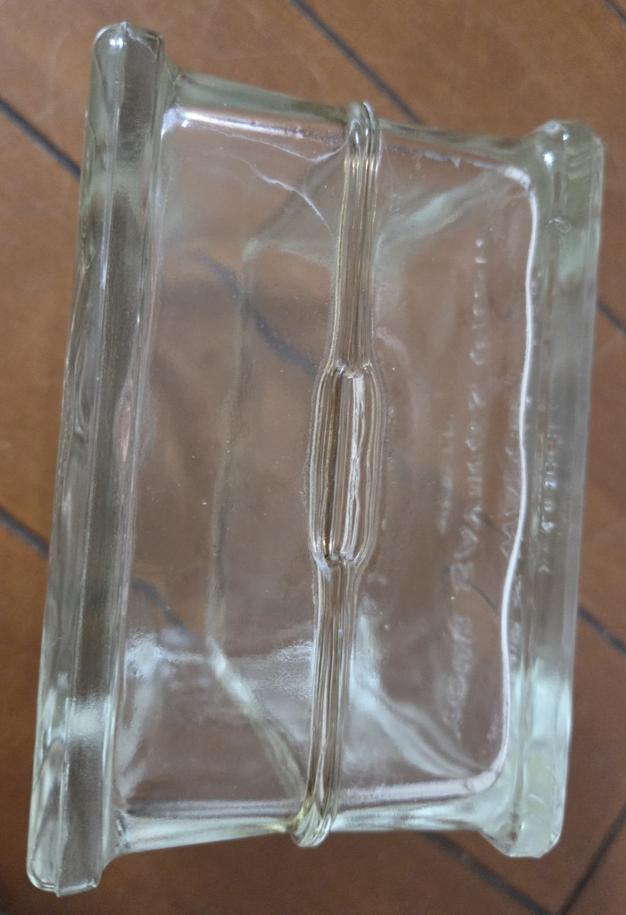 VINTAGE ADVERTISING GLASS BLOCK ESSO GAS OIL CO SAVINGS BANK COLLECTIBLE