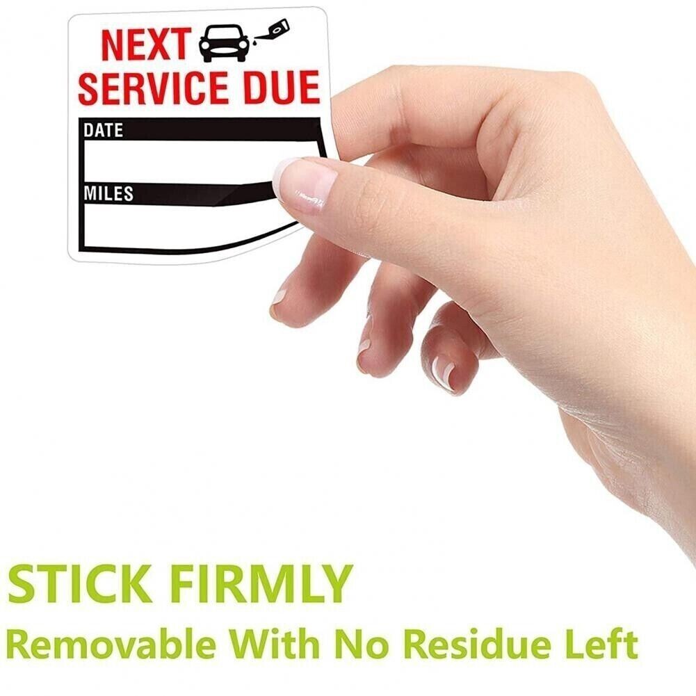 300 2"x2" US Oil Change Service Reminder Stickers Window Lite Sticker Pack