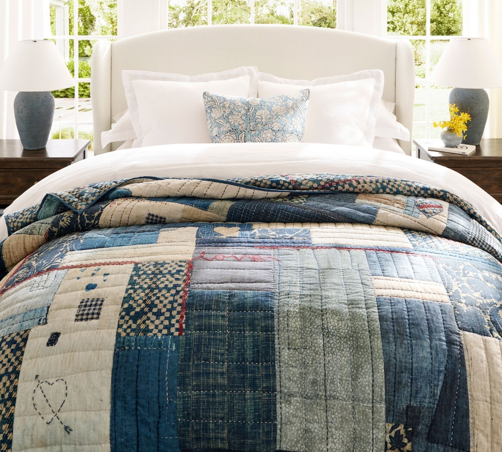Pottery Barn Love Handcrafted Reversible Quilt King/Cal.King