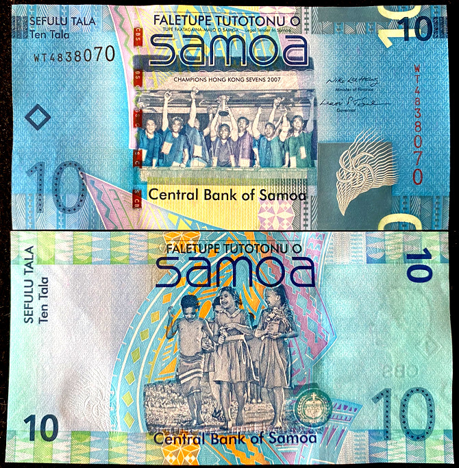 Samoa 10 Tala 2008 Banknote World Paper Money UNC Currency Bill Note
