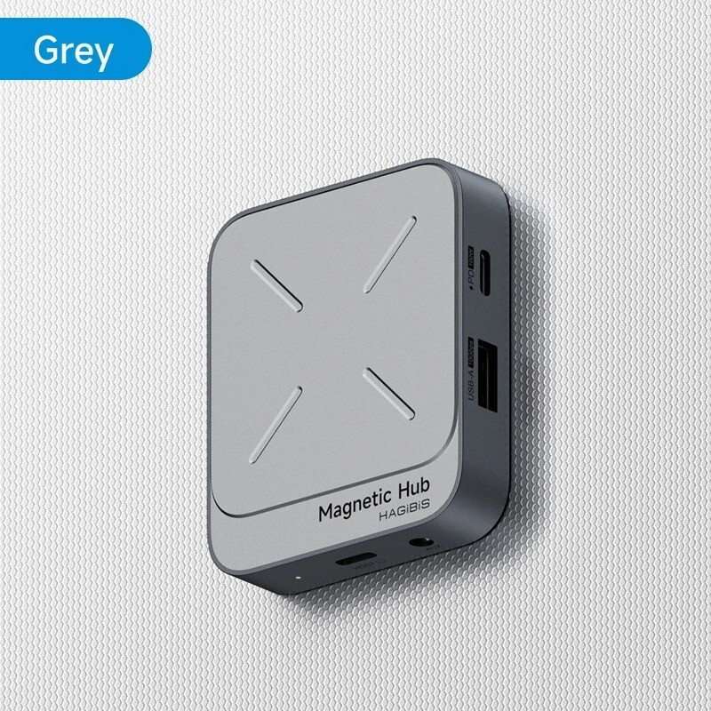 Magnetic USB C Hub Multiport Adapter Docking Station 4K HDMI 100W PD For iPhone