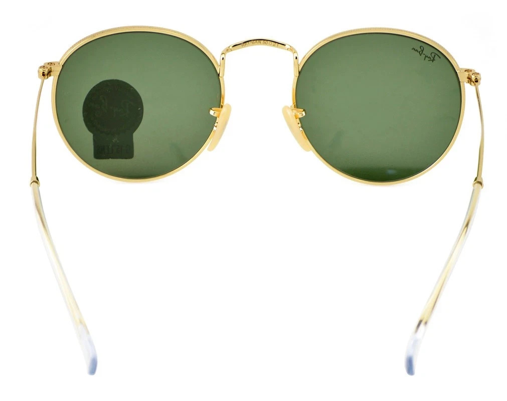 Ray-Ban Sunglasses RB3447 Round Metal Gold Frame Green Classic Lens 50mm Unisex
